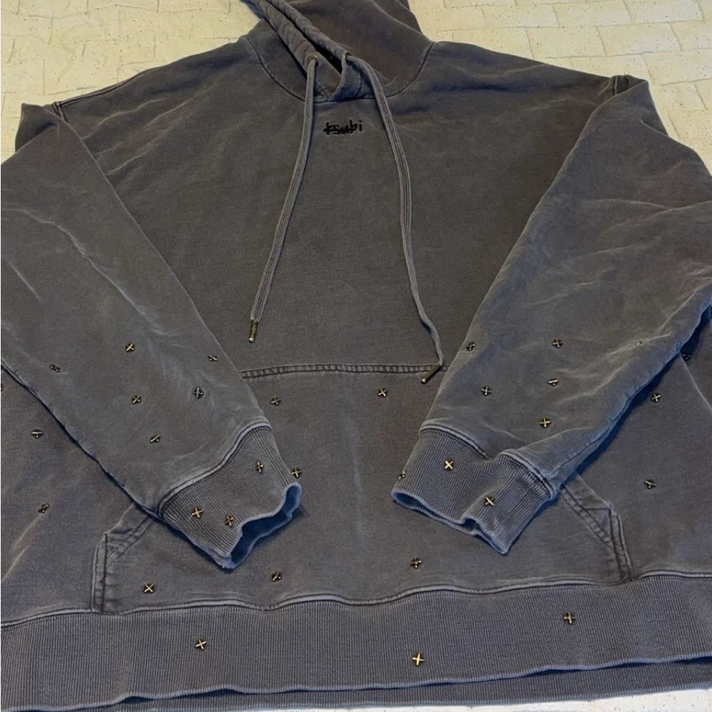 Ksubi cross studded hoodie